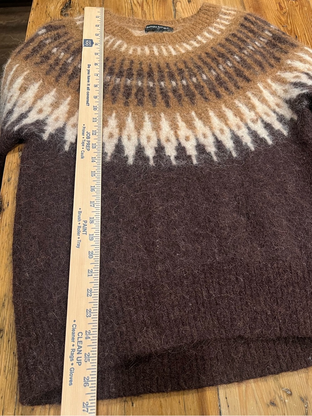 Banana Republic Fair Isle Alpaca Blend Burnt Umber Crewneck Sweater • M • EUC - Picture 8 of 8